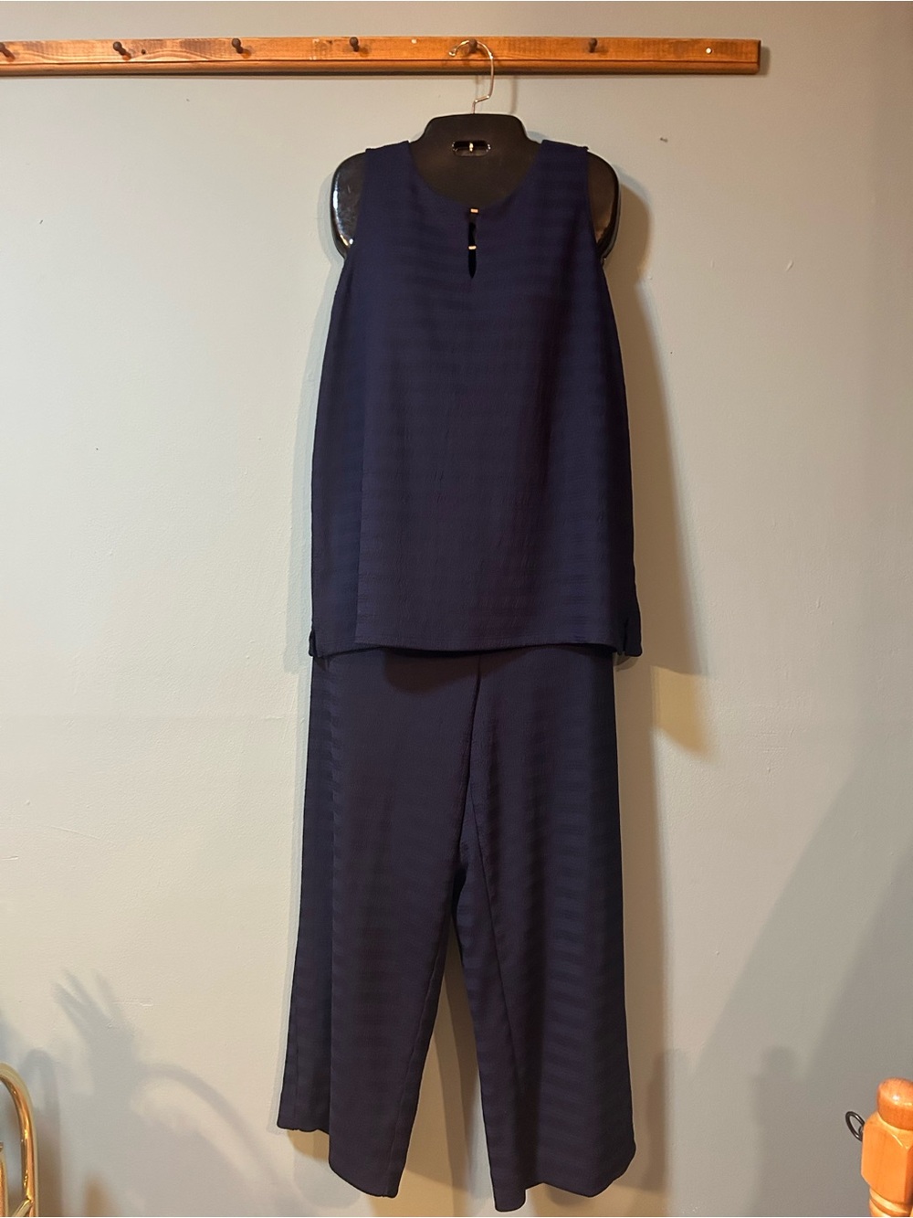 Sleeveless Navy Two-Piece Jumpsuit Set